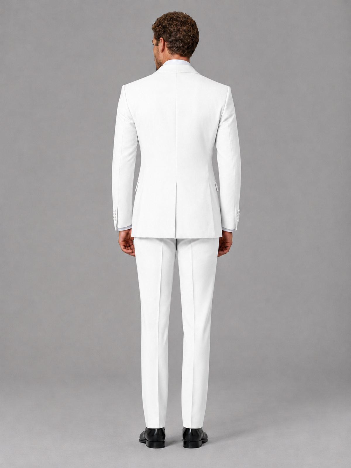 Savile Men's White Velvet Shawl Lapel Tuxedo Suit – Modern Side-Buckle Dinner Jacket & Trousers 2-Piece Set - White