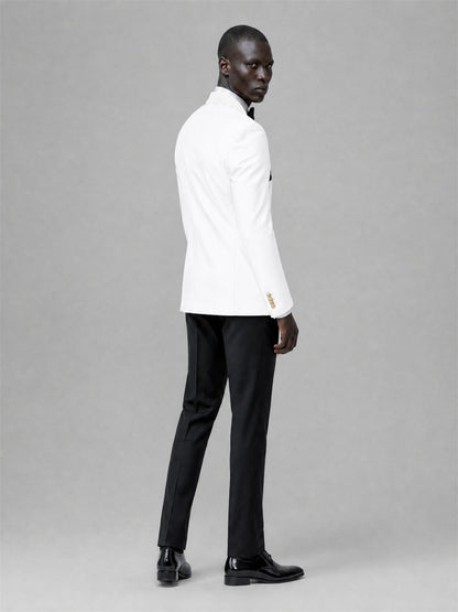 Men's White Double-Breasted 2-Piece Suit Set – Jacket & Trousers
